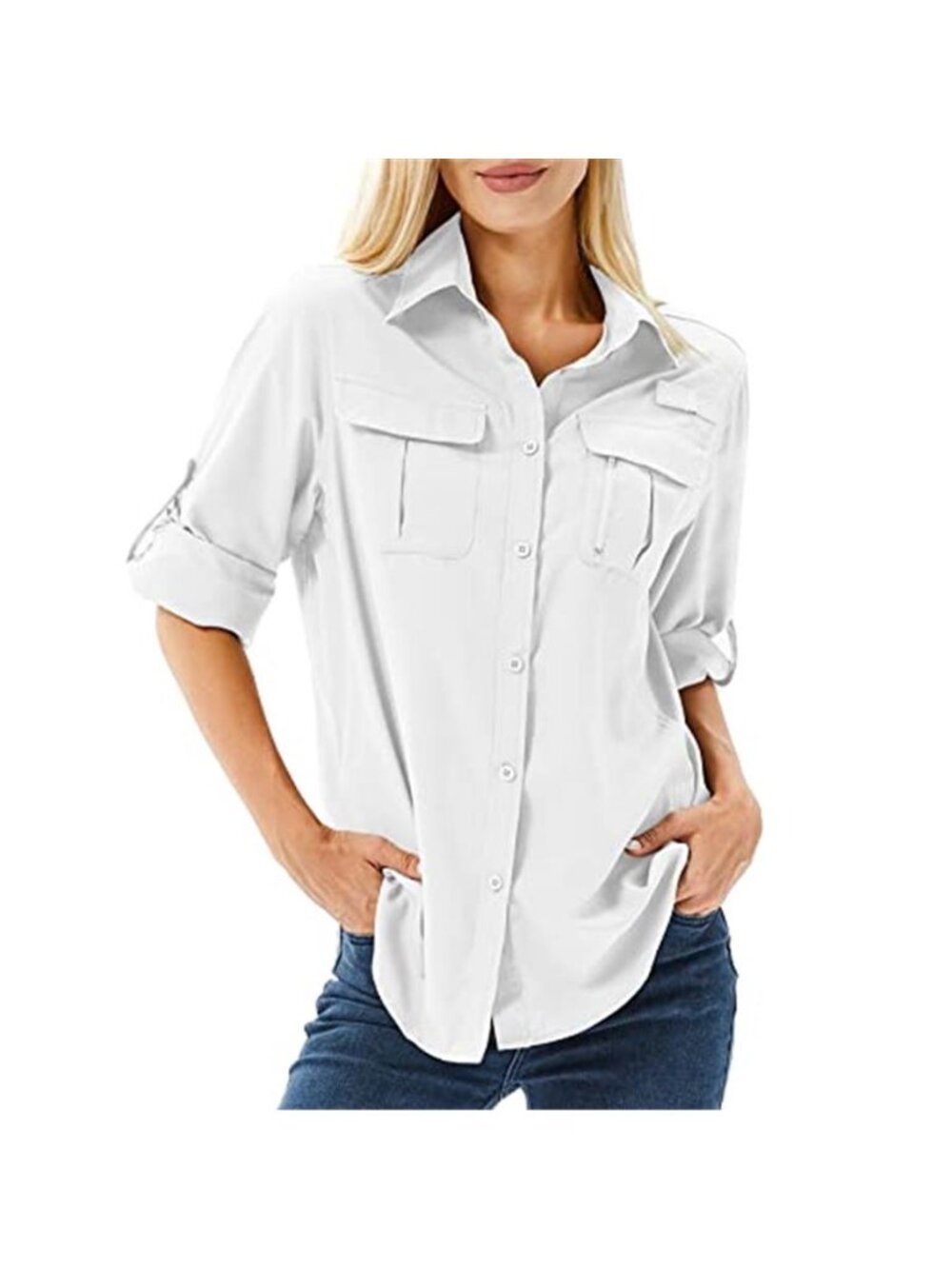 Women's UPF 50 Long Sleeve Sun Protection Hiking Shirt